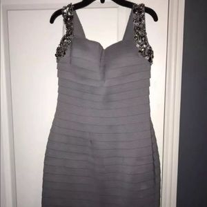 Sherri Hill Gray Bandage Cocktail